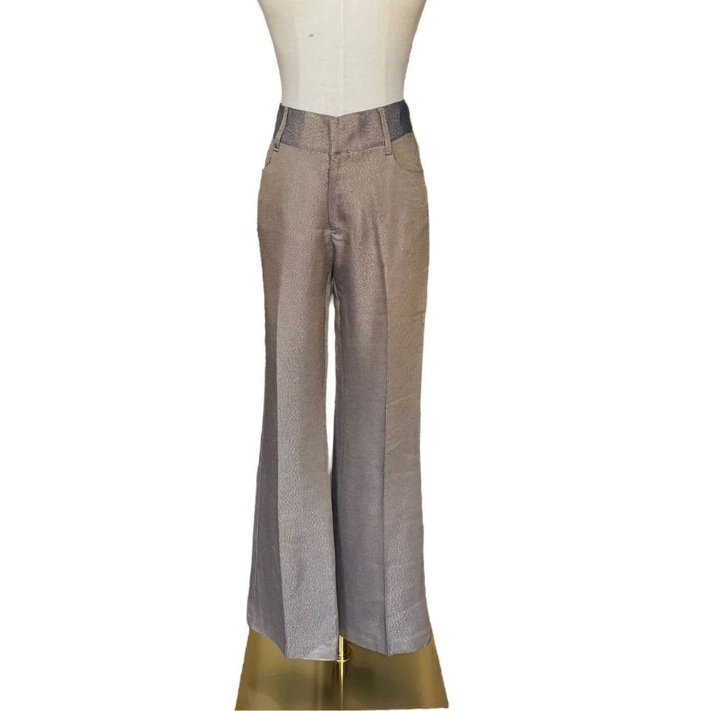 Banana Republic Gold Metallic Flared Trousers Sz 2​​​​​